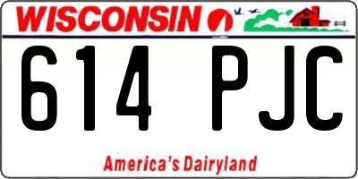 WI license plate 614PJC