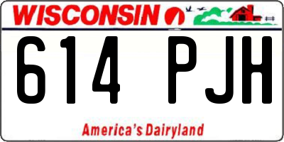 WI license plate 614PJH