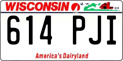 WI license plate 614PJI