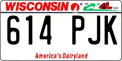 WI license plate 614PJK