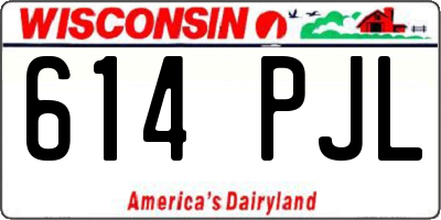 WI license plate 614PJL