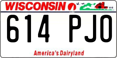 WI license plate 614PJO