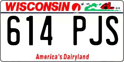 WI license plate 614PJS