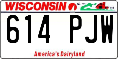 WI license plate 614PJW
