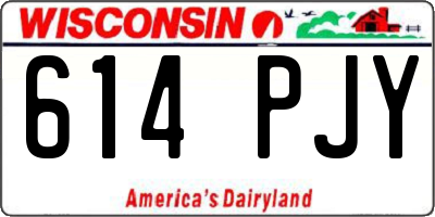 WI license plate 614PJY