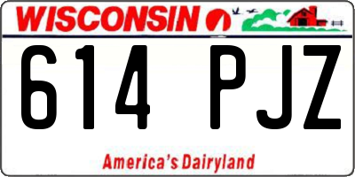 WI license plate 614PJZ