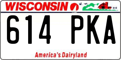WI license plate 614PKA