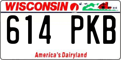 WI license plate 614PKB