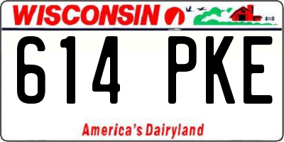 WI license plate 614PKE