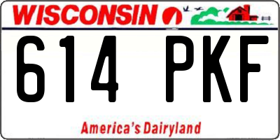 WI license plate 614PKF