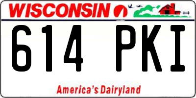 WI license plate 614PKI