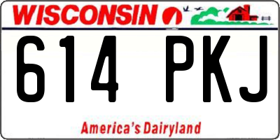 WI license plate 614PKJ