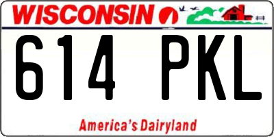 WI license plate 614PKL