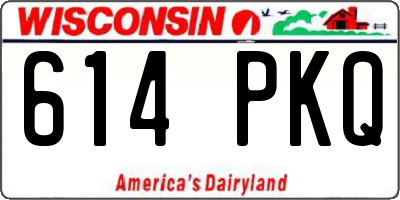 WI license plate 614PKQ