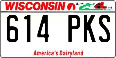 WI license plate 614PKS
