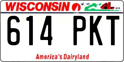 WI license plate 614PKT