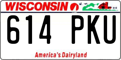 WI license plate 614PKU