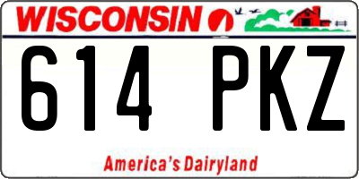 WI license plate 614PKZ