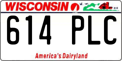 WI license plate 614PLC