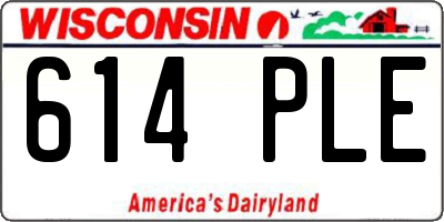 WI license plate 614PLE