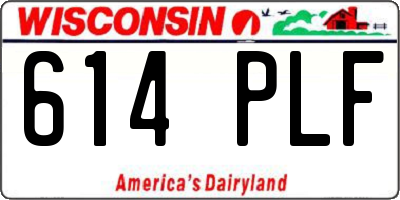 WI license plate 614PLF