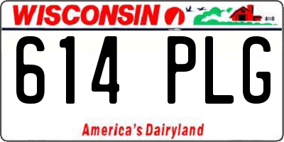 WI license plate 614PLG