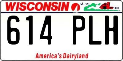 WI license plate 614PLH