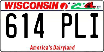 WI license plate 614PLI
