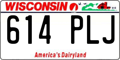 WI license plate 614PLJ