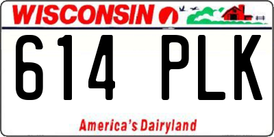 WI license plate 614PLK