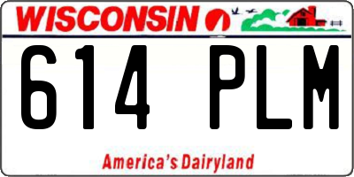 WI license plate 614PLM