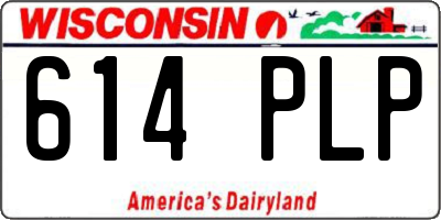 WI license plate 614PLP