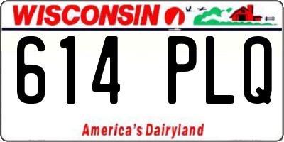 WI license plate 614PLQ