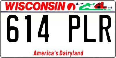 WI license plate 614PLR