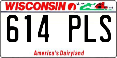 WI license plate 614PLS