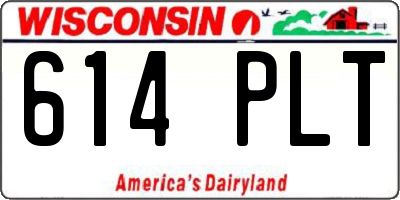 WI license plate 614PLT