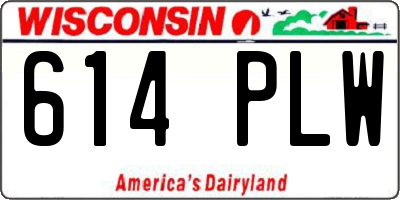 WI license plate 614PLW