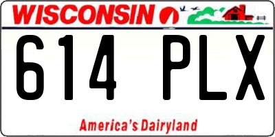 WI license plate 614PLX
