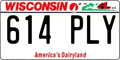 WI license plate 614PLY