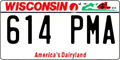 WI license plate 614PMA