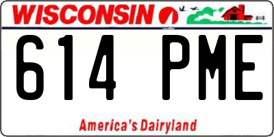 WI license plate 614PME