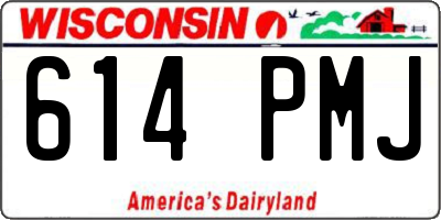 WI license plate 614PMJ