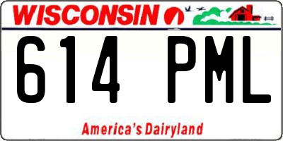 WI license plate 614PML