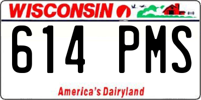 WI license plate 614PMS