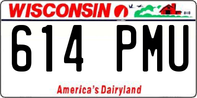 WI license plate 614PMU