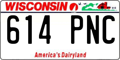 WI license plate 614PNC