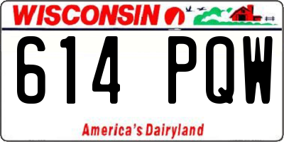 WI license plate 614PQW