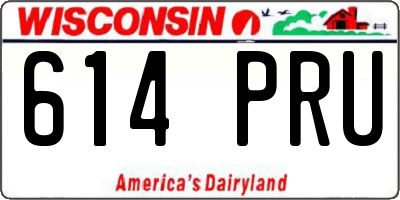 WI license plate 614PRU