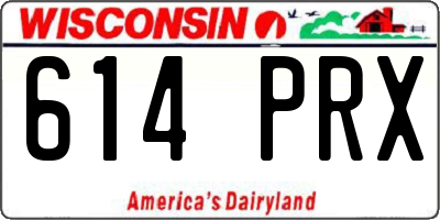 WI license plate 614PRX