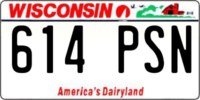 WI license plate 614PSN